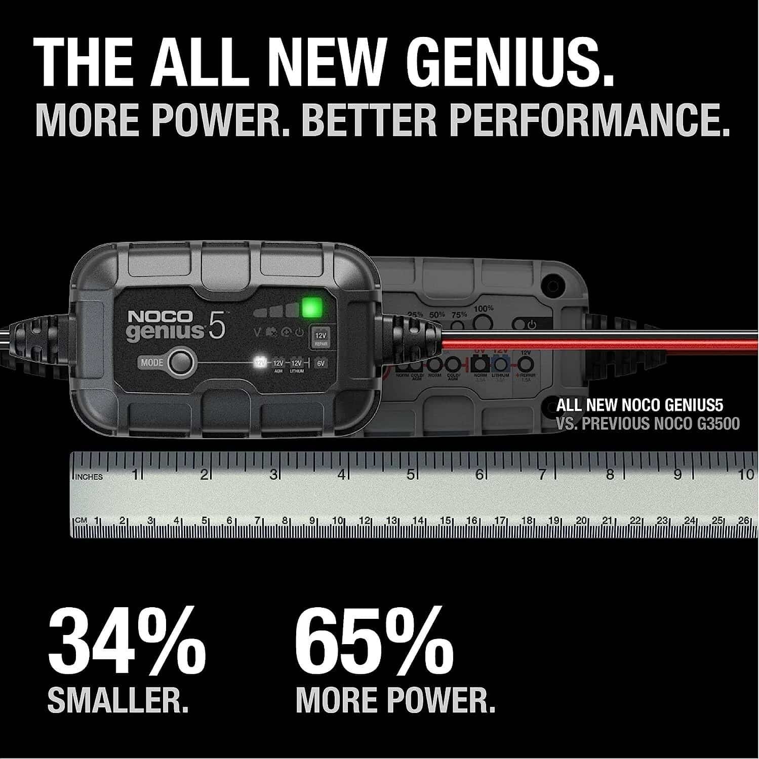 NOCO GENIUS5UK 5A 6V/12V Smart Battery Charger (AGM, GEL, Li-Ion) - Noco - GENIUS5UK image 2