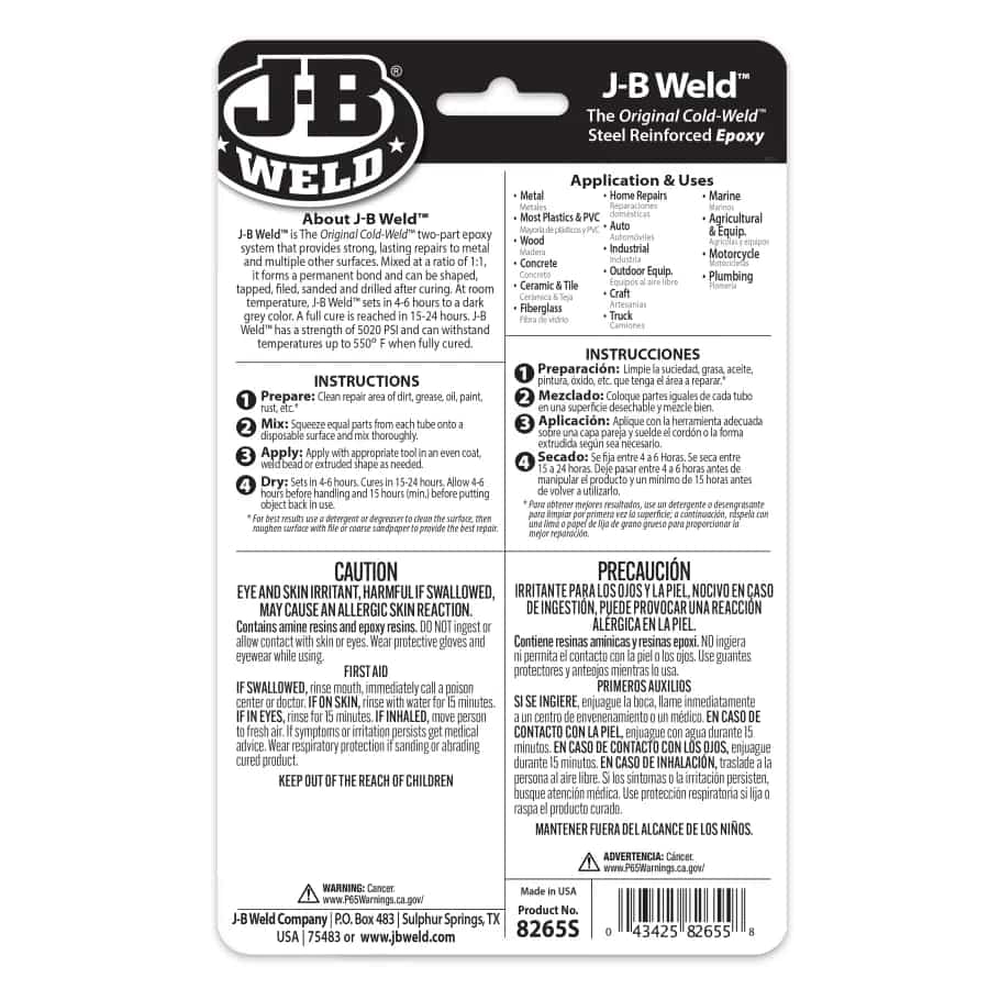 J-B Weld Original Two-Component Epoxy Adhesive 57g 8265S - J-B WELD - 8265S image 7